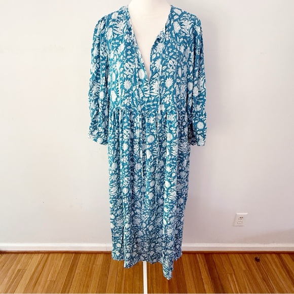 Eilly Bazar Womens Floral Maxi Dress 1X Oversized Boho Festival Beach Island - Picture 1 of 8